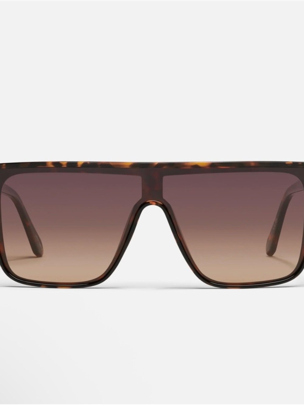 Quay Nighfall Shield Sunglasses in Tortoiseshell and Brown Gradient